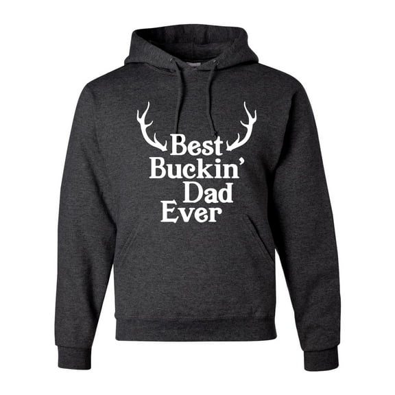 Wild Bobby, Best Buckin Dad Ever Funny Hunting, Father's Day, Unisex Graphic Hoodie Sweatshirt, Heather Black, X-Large