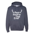 thumbnail image 1 of Wild Bobby, Best Buckin Dad Ever Funny Hunting, Father's Day, Unisex Graphic Hoodie Sweatshirt, Vintage Heather Navy, 2XL, 1 of 3