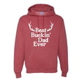 thumbnail image 1 of Wild Bobby, Best Buckin Dad Ever Funny Hunting, Father's Day, Unisex Graphic Hoodie Sweatshirt, Vintage Heather Red, 3XL, 1 of 3