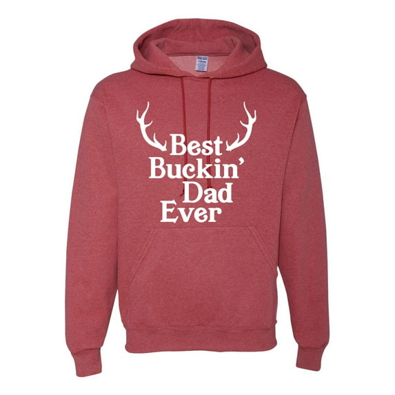 Wild Bobby, Best Buckin Dad Ever Funny Hunting, Father's Day, Unisex Graphic Hoodie Sweatshirt, Vintage Heather Red, 3XL