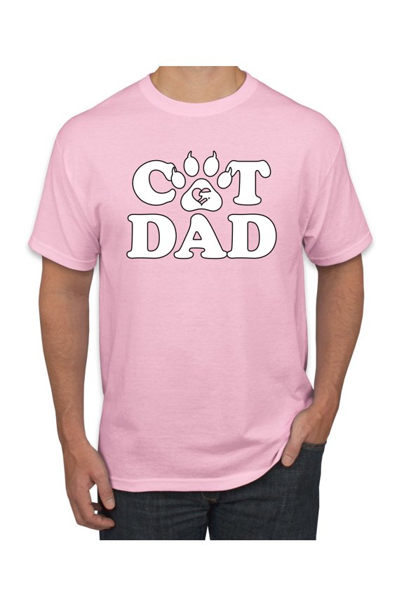 , Best Cat Dad Daddy Gift, Pop Culture, Men Graphic Tee, Light Pink, Small