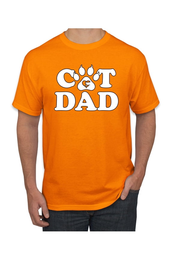 , Best Cat Dad Daddy Gift, Pop Culture, Men Graphic Tee, Orange, XX-Large