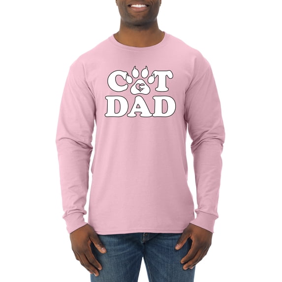 Wild Bobby, Best Cat Dad Daddy Gift, Pop Culture, Men Long Sleeve Shirt, Light Pink, Large