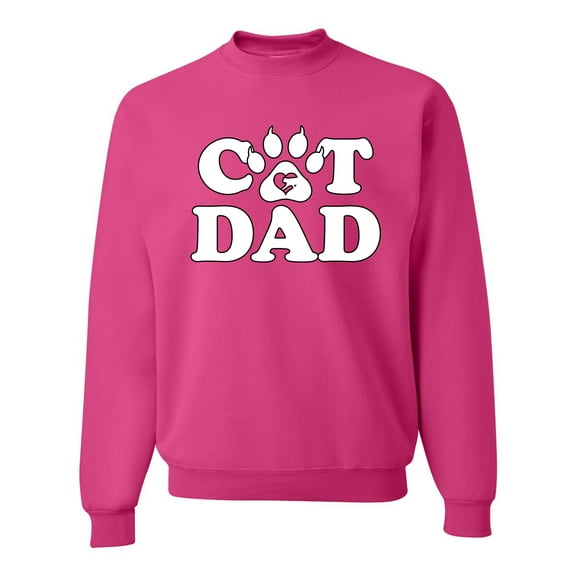 Wild Bobby, Best Cat Dad Daddy Gift, Pop Culture, Unisex Crewneck Graphic Sweatshirt, Fuschia, X-Large