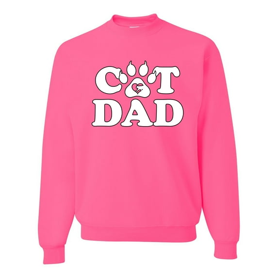 Wild Bobby, Best Cat Dad Daddy Gift, Pop Culture, Unisex Crewneck Graphic Sweatshirt, Neon Pink, X-Large