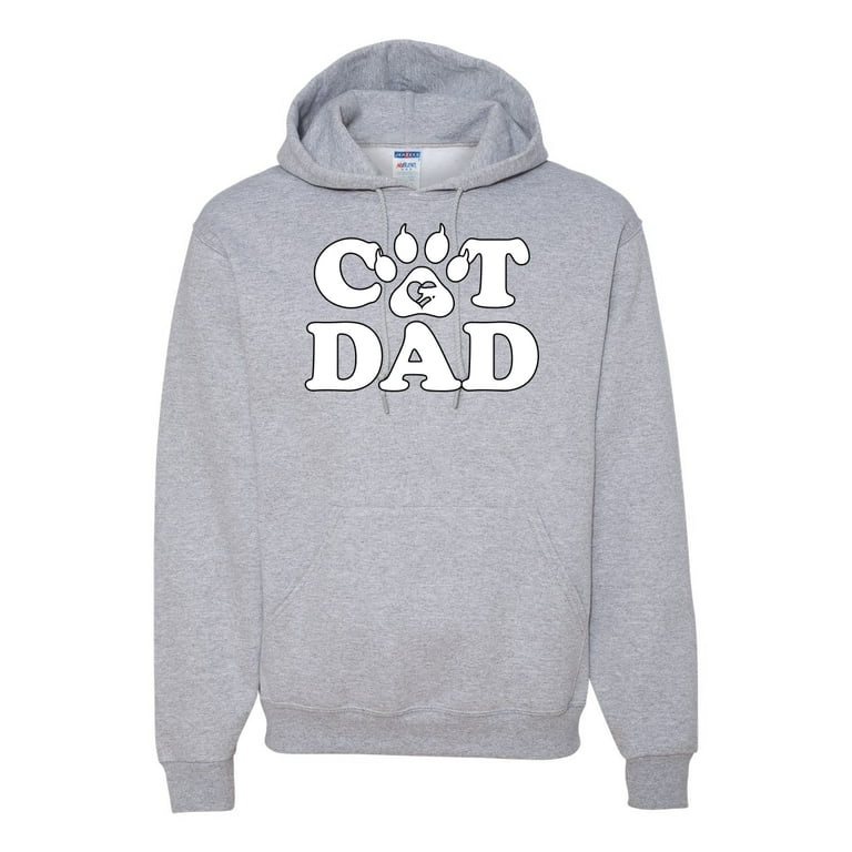 Wild Bobby Best Cat Dad Daddy Gift Pop Culture Unisex Graphic Hoodie Sweatshirt Heather Grey X Large Adult Unisex Size XL Gray