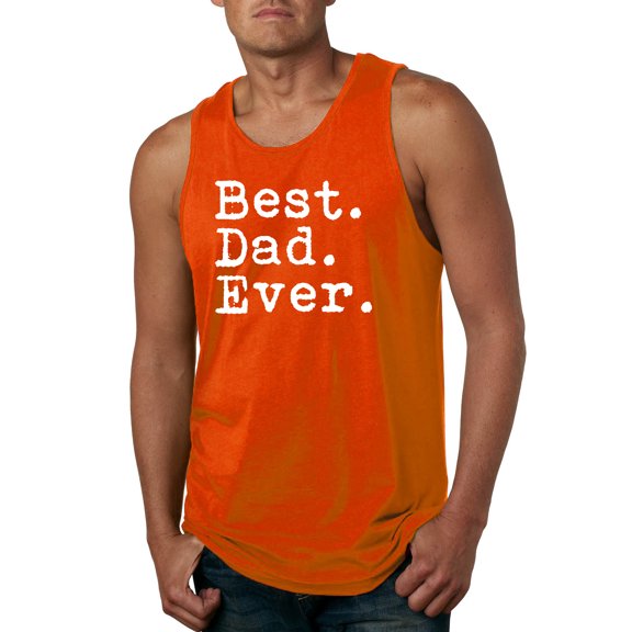 Wild Bobby,Best. Dad. Ever. Cool Idea, Father's Day, Men Graphic Tank Top, Orange, 2XL