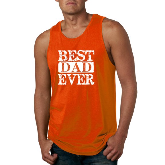 Wild Bobby, Best Dad Ever Daddy Husband, Father's Day, Men Graphic Tank Top, Orange, Small