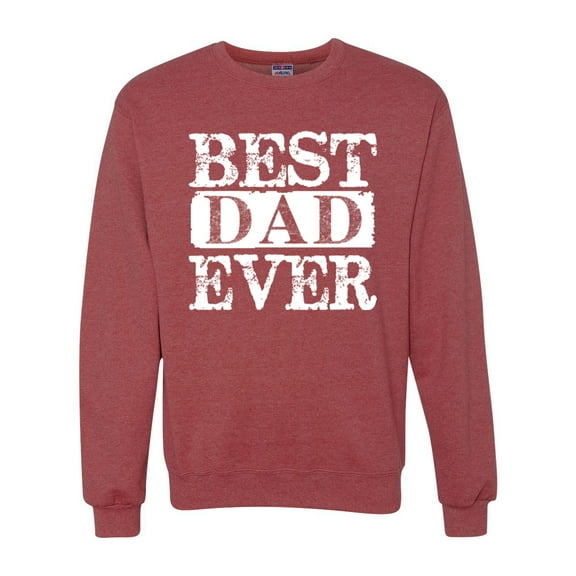 Wild Bobby, Best Dad Ever Daddy Husband, Father's Day, Unisex Men Crewneck Graphic Sweatshirt, Vintage Heather Red, X-Large