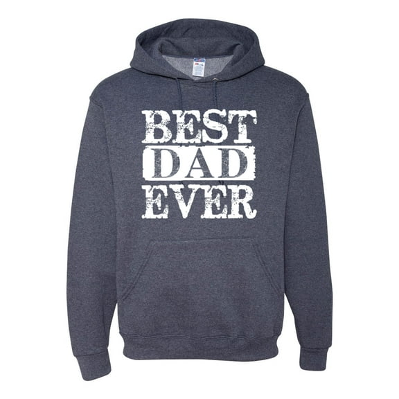 Wild Bobby, Best Dad Ever Daddy Husband, Father's Day, Unisex Men Graphic Hoodie Sweatshirt, Vintage Heather Navy, 3XL