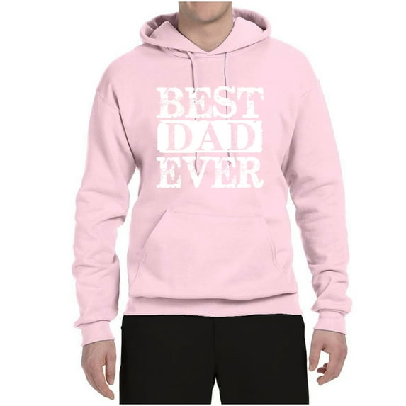 Wild Bobby, Best Dad Ever Daddy husband Father's Day Gift | Mens Father's Day Hooded Sweatshirt Graphic Hoodie, Light Pink, Small