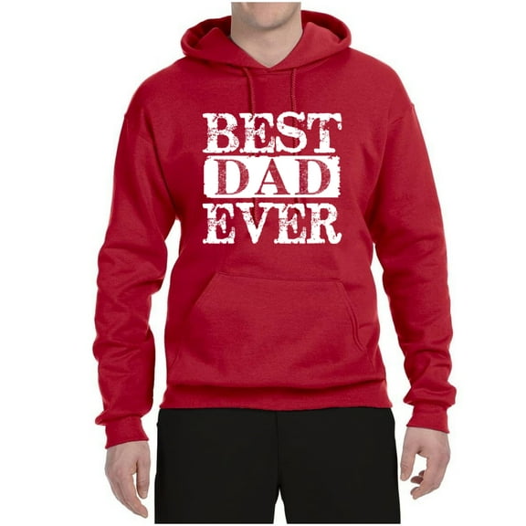 Wild Bobby, Best Dad Ever Daddy husband Father's Day Gift | Mens Father's Day Hooded Sweatshirt Graphic Hoodie, Red, X-Large