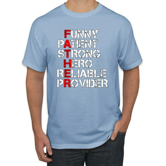 Wild Bobby, Best Dad Father Traits Qualities, Father's Day, Men Graphic Tees, Light Blue, 4X-Large