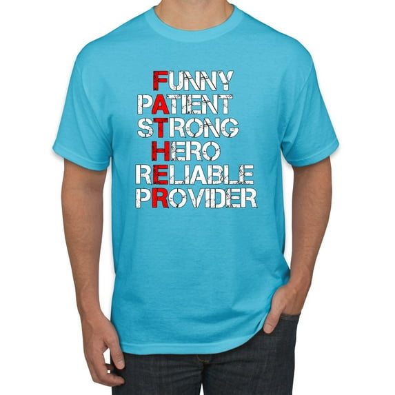 Wild Bobby, Best Dad Father Traits Qualities, Father's Day, Men Graphic Tees, Light Turquoise, X-Large