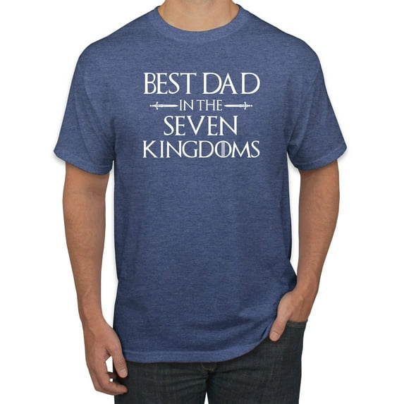 Wild Bobby,Best Dad in The Seven Kingdoms GoT Thrones, Father's Day, Men Graphic Tees, Vintage Heather Blue, 3XL