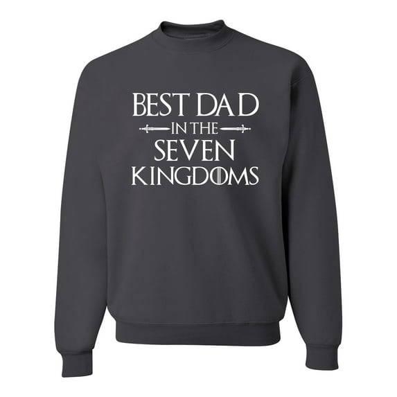 Wild Bobby,Best Dad in The Seven Kingdoms GoT Thrones, Father's Day, Unisex Crewneck Graphic Sweatshirt, Charcoal, 2XL