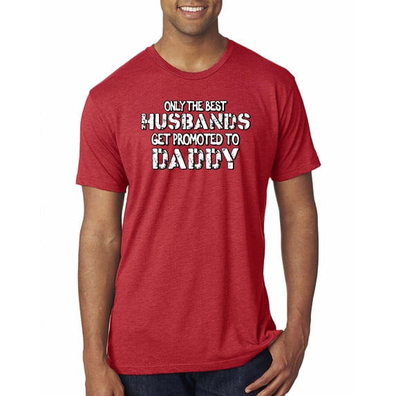 Wild Bobby, Best Husbands Gets Promoted to Daddy, Father's Day, Men Premium Tri Blend T-Shirt, Vintage Red, Large
