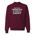 thumbnail image 1 of Wild Bobby, Best Husbands Gets Promoted to Daddy, Father's Day, Unisex Crewneck Graphic Sweatshirt, Maroon, X-Large, 1 of 3