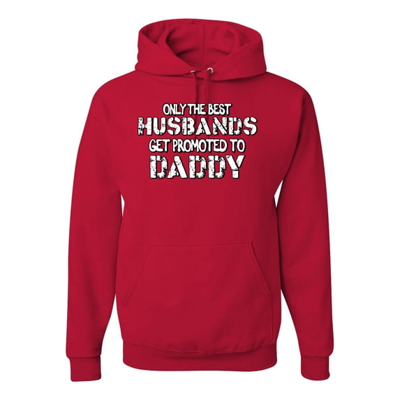 Wild Bobby, Best Husbands Gets Promoted to Daddy, Father's Day, Unisex Graphic Hoodie Sweatshirt, Red, Large