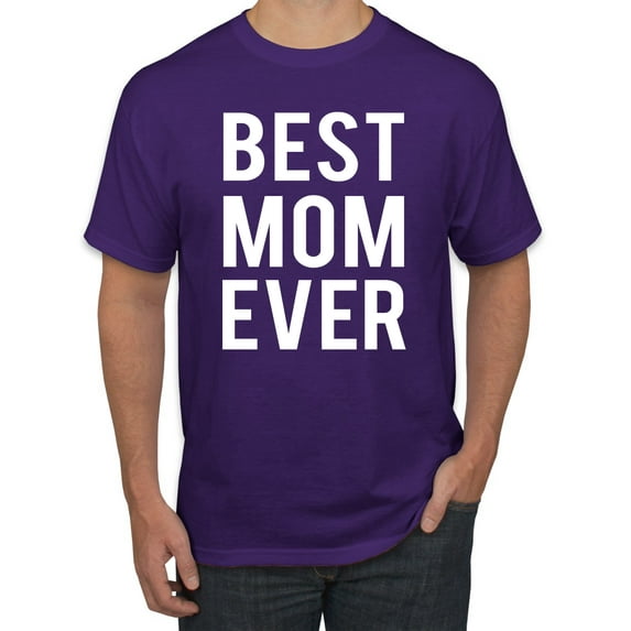 Wild Bobby, Best Mom Ever Mothers Day Gift, Mother's Day, Men Graphic T-Shirt, Purple, Large