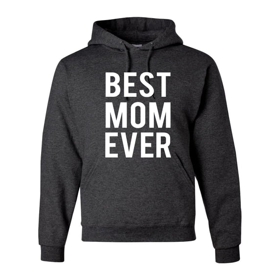 Wild Bobby, Best Mom Ever Mothers Day Gift, Mother's Day, Unisex Graphic Hoodie Sweatshirt, Heather Black, Large