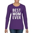thumbnail image 1 of Wild Bobby, Best Mom Ever Mothers Day Gift, Mother's Day, Women Graphic Long Sleeve T-Shirt, Purple, Small, 1 of 3