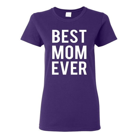 Wild Bobby, Best Mom Ever Mothers Day Gift, Mother's Day, Women Graphic T-Shirt, Purple, Medium