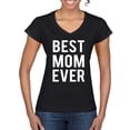 thumbnail image 1 of Wild Bobby, Best Mom Ever Mothers Day Gift, Mother's Day, Women Standard V-Neck Tee, Black, Small, 1 of 3