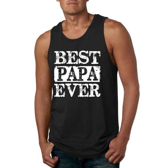 Wild Bobby, Best Papa Ever, Father's Day, Men Graphic Tank Top, Black, X-Large