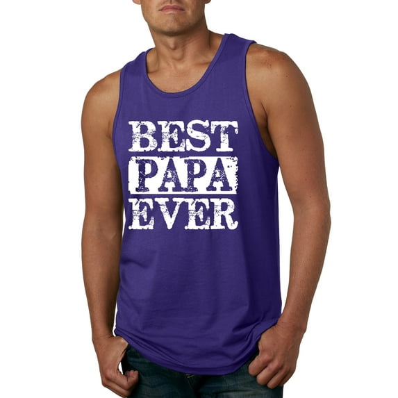 Wild Bobby, Best Papa Ever, Father's Day, Men Graphic Tank Top, Purple, XX-Large