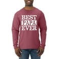 thumbnail image 1 of Wild Bobby, Best Papa Ever, Father's Day, Men Long Sleeve Shirt, Vintage Heather Red, Large, 1 of 4
