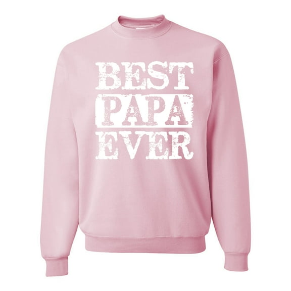 Wild Bobby, Best Papa Ever, Father's Day, Unisex Crewneck Graphic Sweatshirt, Light Pink, 3X-Large