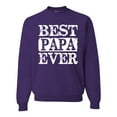 thumbnail image 1 of Wild Bobby, Best Papa Ever, Father's Day, Unisex Crewneck Graphic Sweatshirt, Purple, Small, 1 of 4