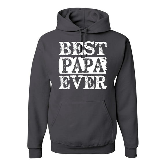 Wild Bobby, Best Papa Ever, Father's Day, Unisex Graphic Hoodie Sweatshirt, Charcoal, Small