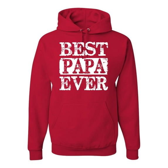 Wild Bobby, Best Papa Ever, Father's Day, Unisex Graphic Hoodie Sweatshirt, Red, Medium