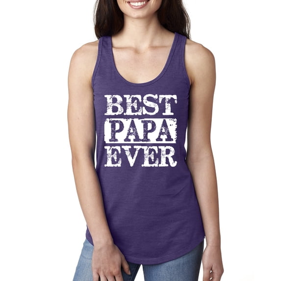 Wild Bobby, Best Papa Ever, Father's Day, Women Racerback Tank Top, Purple Rush, Large