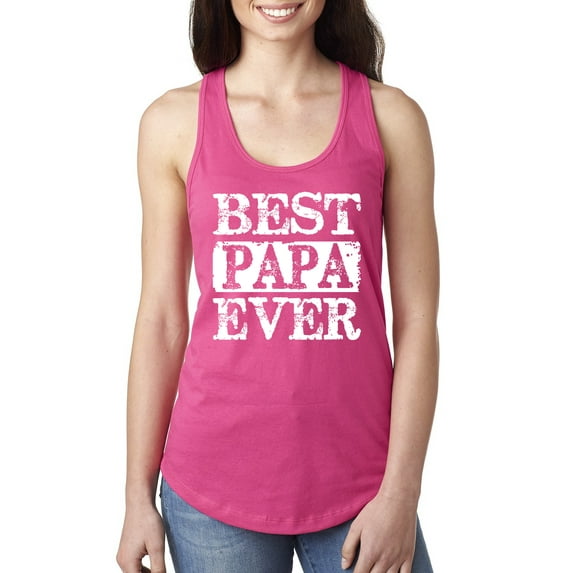 Wild Bobby, Best Papa Ever, Father's Day, Women Racerback Tank Top, Raspberry, X-Large