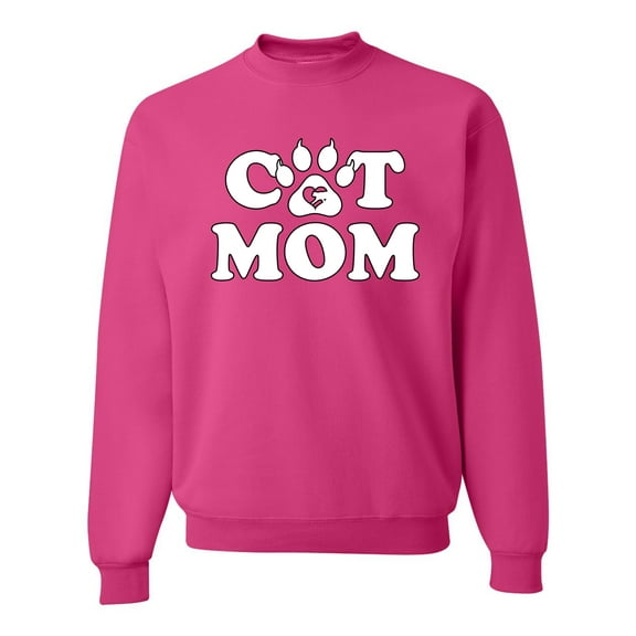 Wild Bobby, Best Paw Cat Mom, Pop Culture, Unisex Crewneck Graphic Sweatshirt, Fuschia, 3X-Large