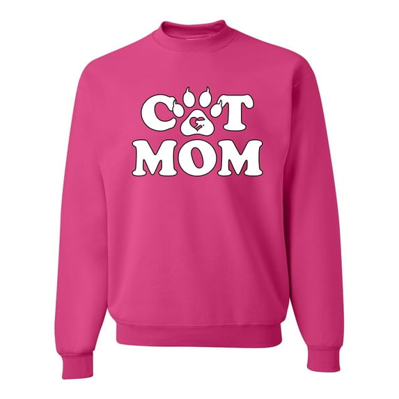 Wild Bobby, Best Paw Cat Mom, Pop Culture, Unisex Crewneck Graphic Sweatshirt, Fuschia, Medium