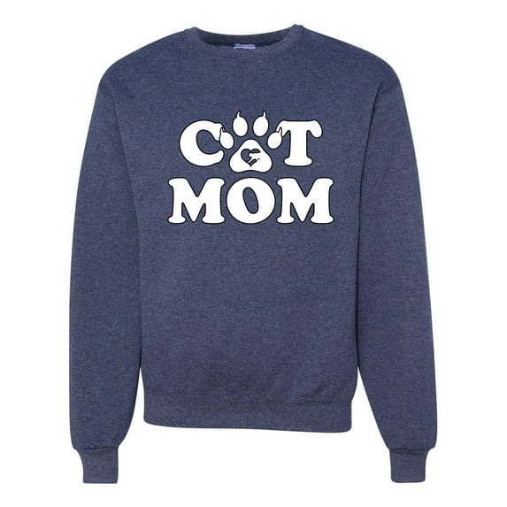 Wild Bobby, Best Paw Cat Mom, Pop Culture, Unisex Crewneck Graphic Sweatshirt, Vintage Heather Navy, XX-Large