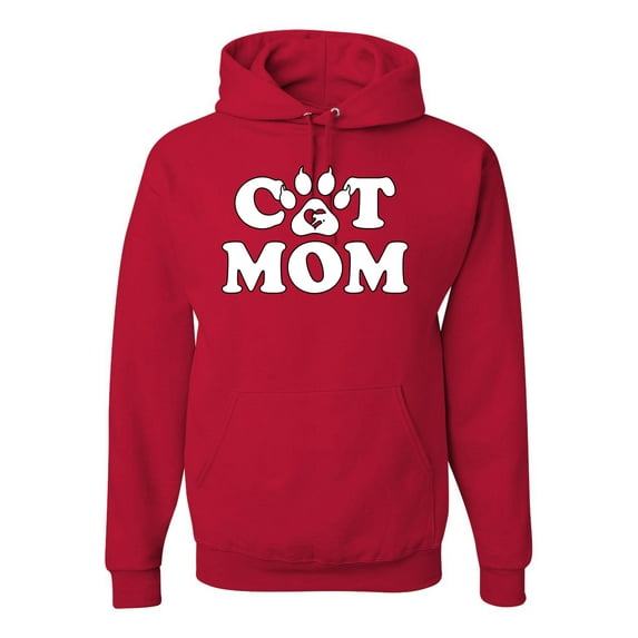 Wild Bobby, Best Paw Cat Mom, Pop Culture, Unisex Graphic Hoodie Sweatshirt, Red, Large