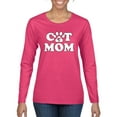 thumbnail image 1 of Wild Bobby, Best Paw Cat Mom, Pop Culture, Women Graphic Long Sleeve Tee, Fuschia, Small, 1 of 3