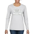 thumbnail image 1 of Wild Bobby, Best Paw Cat Mom, Pop Culture, Women Graphic Long Sleeve Tee, White, Large, 1 of 3