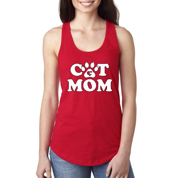 Wild Bobby, Best Paw Cat Mom, Pop Culture, Women Racerback Tank Top, Red, Medium