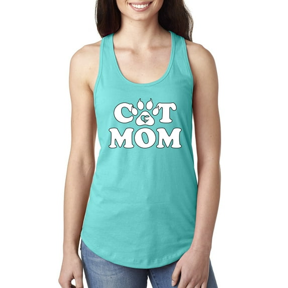 Wild Bobby, Best Paw Cat Mom, Pop Culture, Women Racerback Tank Top, Tahiti Blue, X-Large