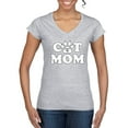thumbnail image 1 of Wild Bobby, Best Paw Cat Mom, Pop Culture, Women Standard V-Neck Tee, Heather Grey, Medium, 1 of 3