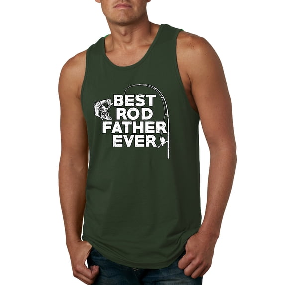 Wild Bobby, Best Rod Father Ever, Father's Day, Men Graphic Tank Top, Forest Green, Small
