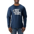 thumbnail image 1 of Wild Bobby, Best Rod Father Ever, Father's Day, Men Long Sleeve Shirt, Vintage Heather Navy, Small, 1 of 4