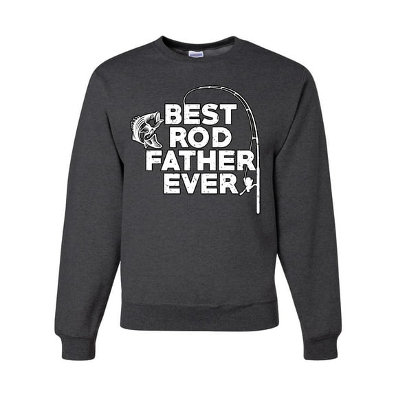 Wild Bobby, Best Rod Father Ever, Father's Day, Unisex Crewneck Graphic Sweatshirt, Heather Black, Large