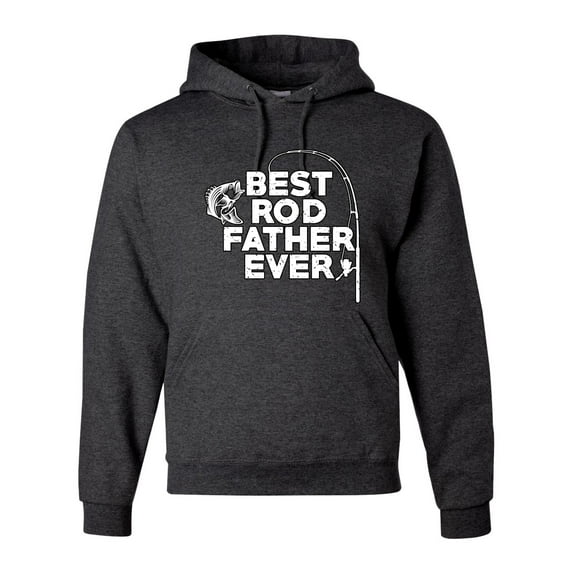 Wild Bobby, Best Rod Father Ever, Father's Day, Unisex Graphic Hoodie Sweatshirt, Heather Black, XX-Large